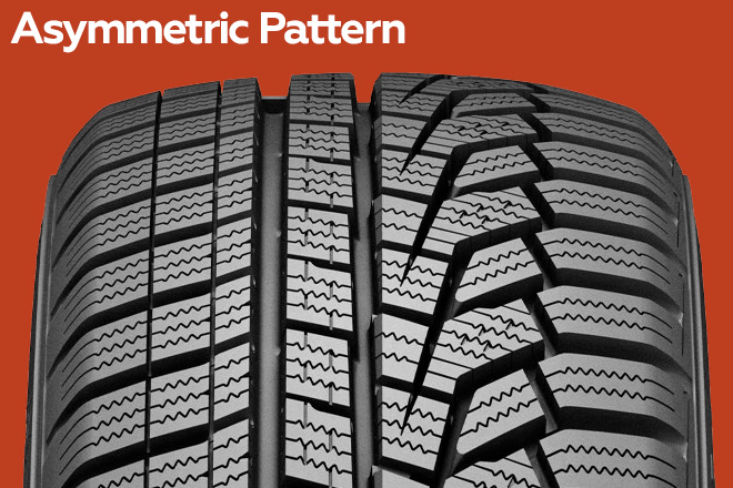 Asymmetric Tread Pattern