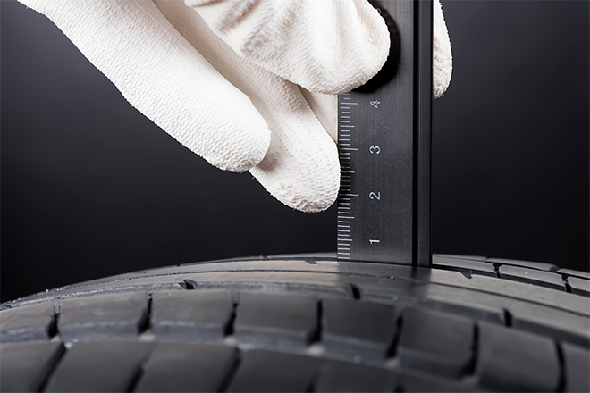 Measuring Tire Tread Depth with a Ruler