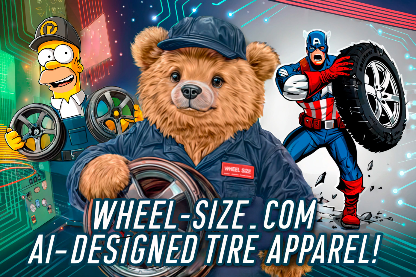 Rev Up the Holidays: Celebrate 2024 with WHEEL SIZE's AI-Generated T-Shirt Collection